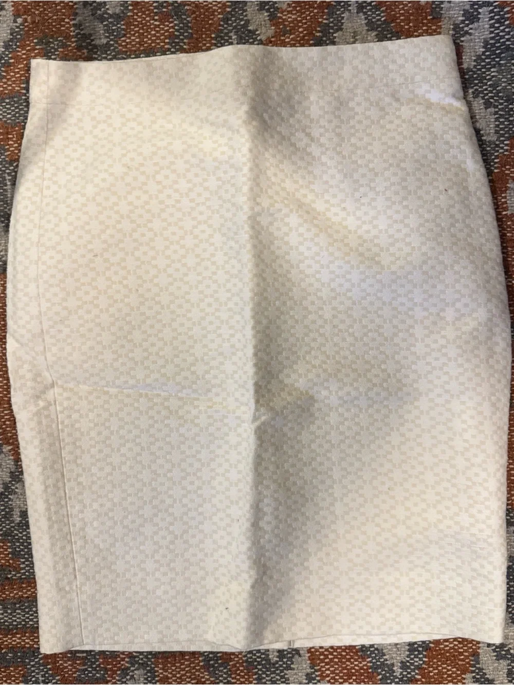 J. Crew Cream Textured Pencil Skirt